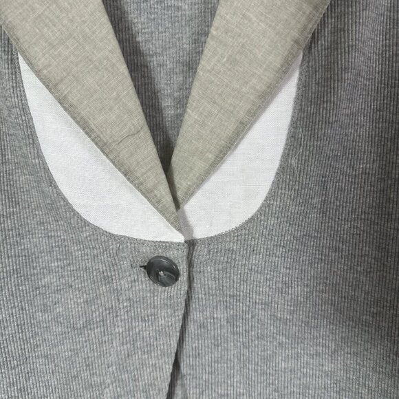 New J. Peterman Women's Size XL Gray Single Button Front V Neck Shirt Cardigan - Picture 5 of 12